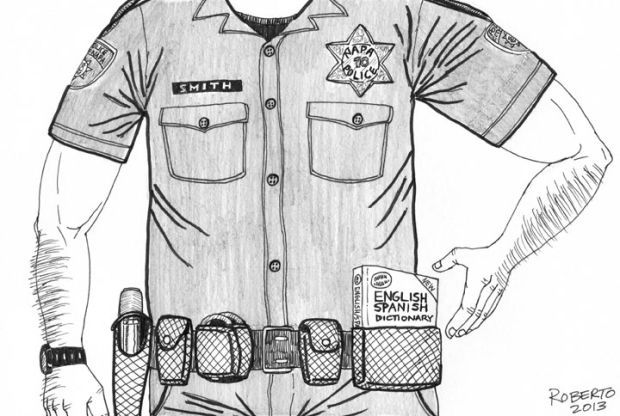 Editorial Cartoon: One police force, two languages